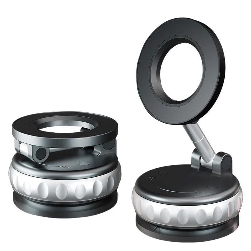 Universal magnetic car phone holder, 360-degree rotation, adjustable extension for dashboard mount