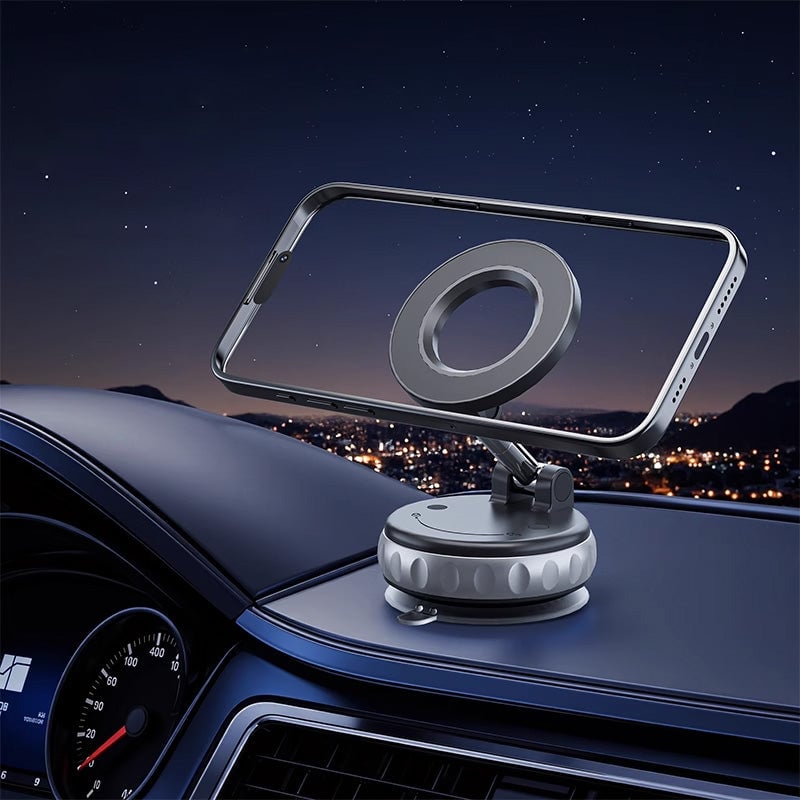 Magnetic phone holder for car interior, adjustable extension, perfect auto accessory for GPS