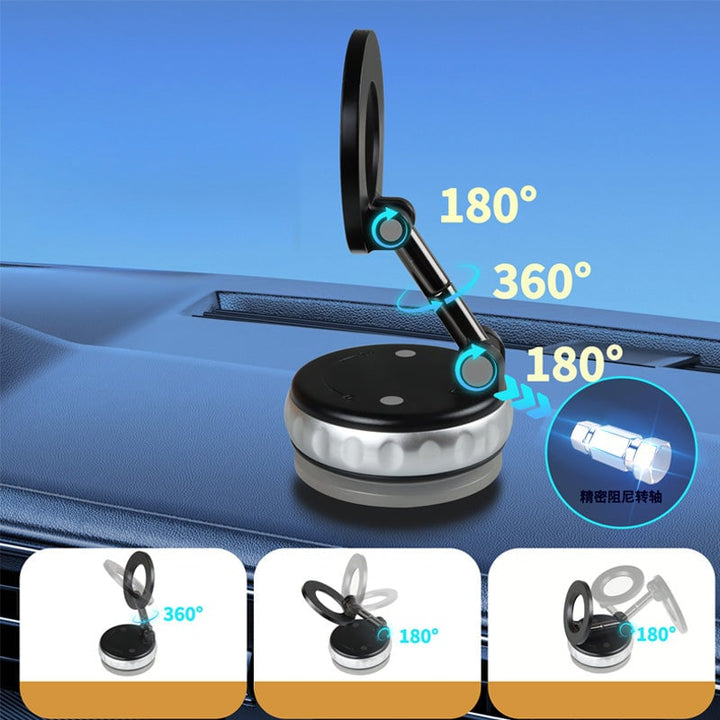 Magnetic car mount for phone, universal compatibility, 360-degree adjustable for optimal viewing
