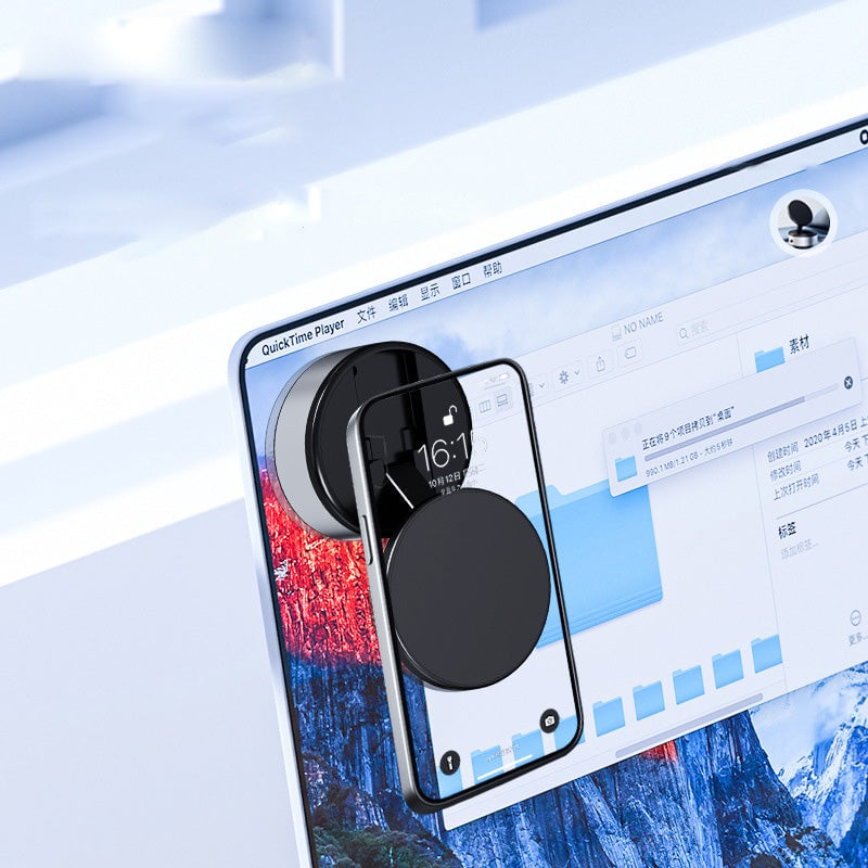 Universal magnetic car mount with adhesive base, quick and secure