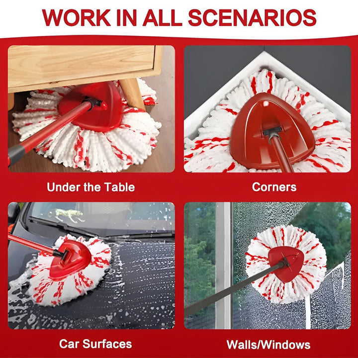 Universal microfiber spin mop head, designed for all purpose floor cleaning, durable & reusable