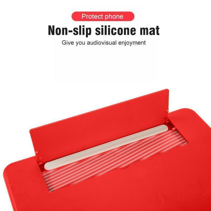 Portable phone screen enlarger with stand, ideal for mobile theater experience and eye strain reduction