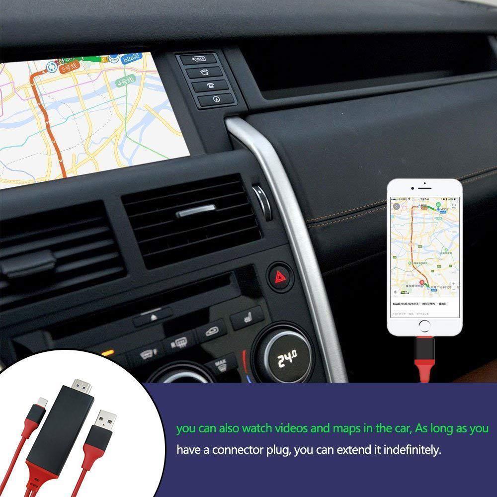 Universal adapter cable for connecting Apple, Android phones to TV via HDMI for video