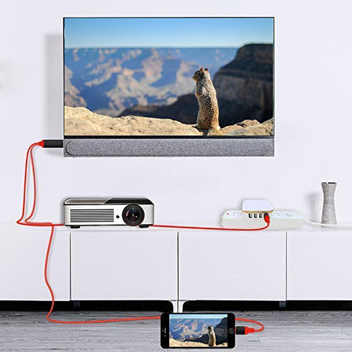 Mobile to TV HDMI adapter: A universal cable with various phone connectors for easy screen casting