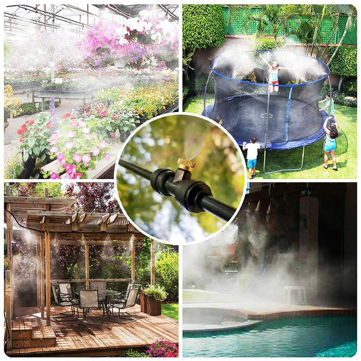 Universal outdoor patio misting cooling system for garden hydration, easy install