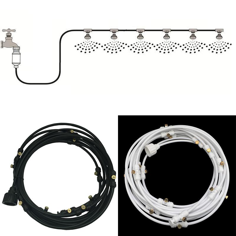 Universal patio misting system, ideal for outdoor summer cooling and hydration