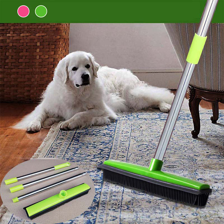Universal Pet Hair Remover Broom, effectively cleans pet hair from carpets, floors & upholstery