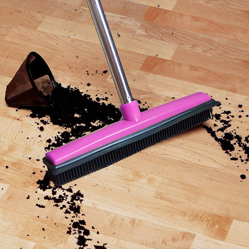 Pet hair removal broom, a versatile cleaning tool for pet owners, shown against a clean floor background