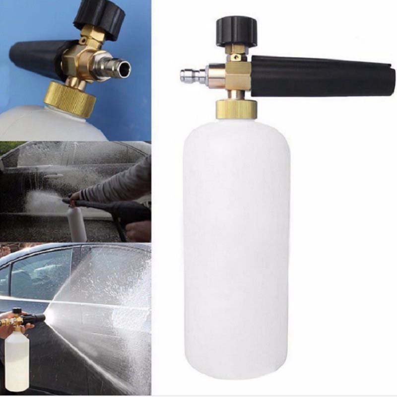 Pressure washer accessory: Foam cannon with dual adapter, making car wash efficient & easy