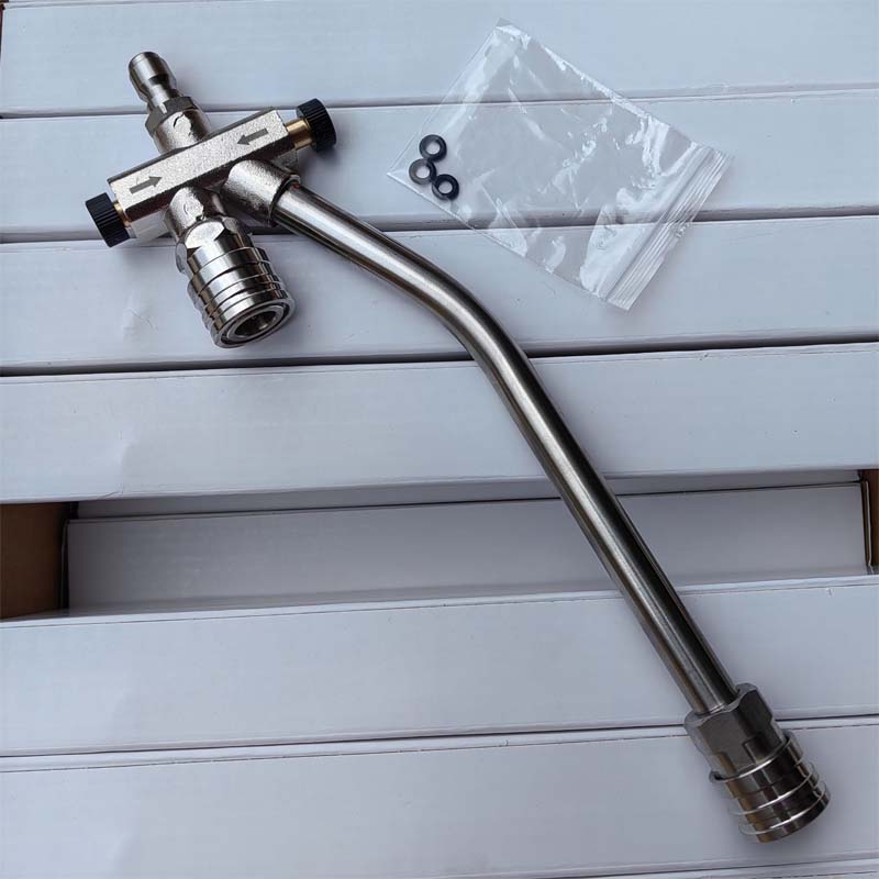 High-efficiency foam cannon with dual adapter, ideal for car wash and home cleaning tasks