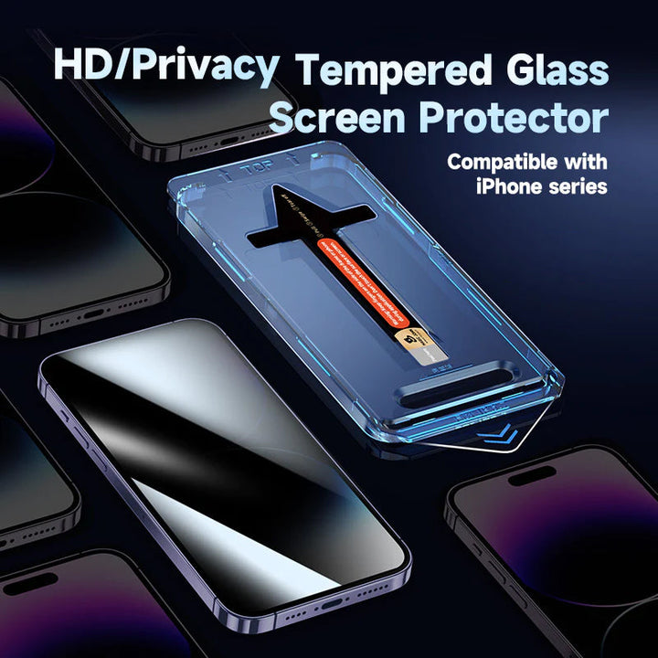 Universal Privacy Tempered Glass Screen Protector with anti-fingerprint coating