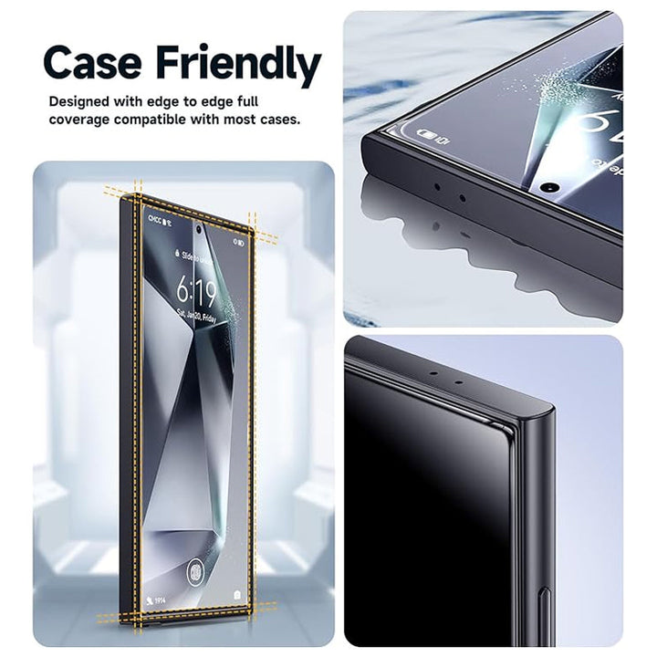 Dust-proof tempered glass screen protector, privacy feature