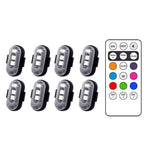 8 * lights + 1 * remote control (Velcro type)