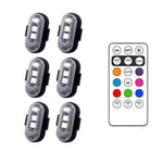 6 * lights + 1 * remote control (Velcro type)