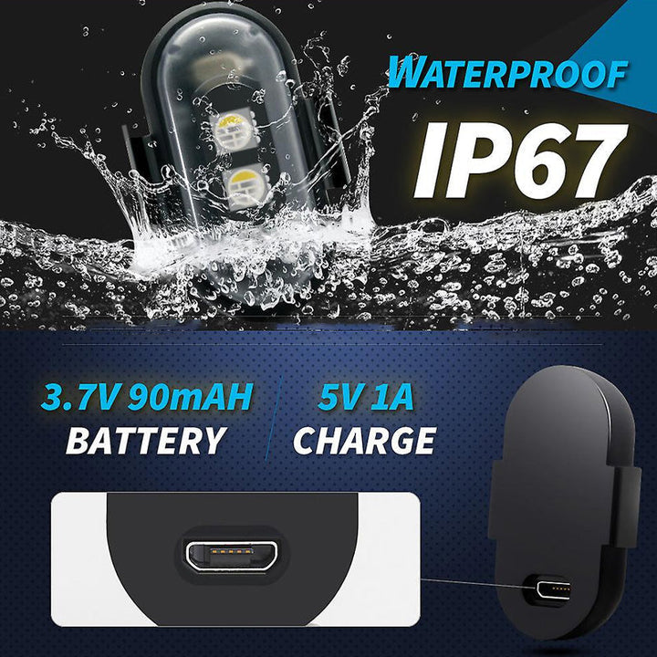 Remote-controlled LED light offering superior visibility for drone and vehicle use.