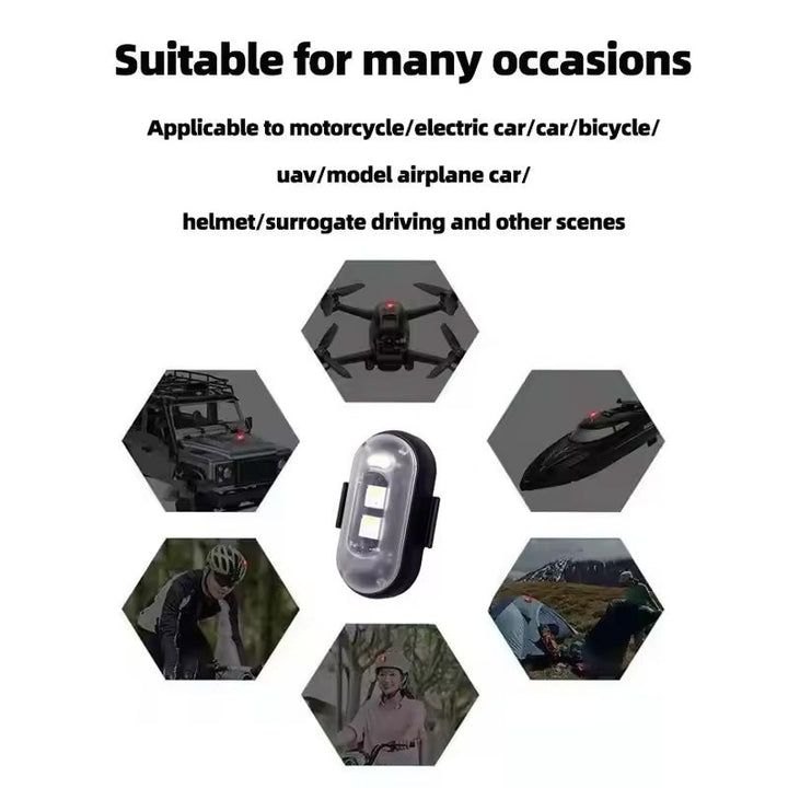 Compact and powerful LED strobe light with universal remote for ultimate safety.
