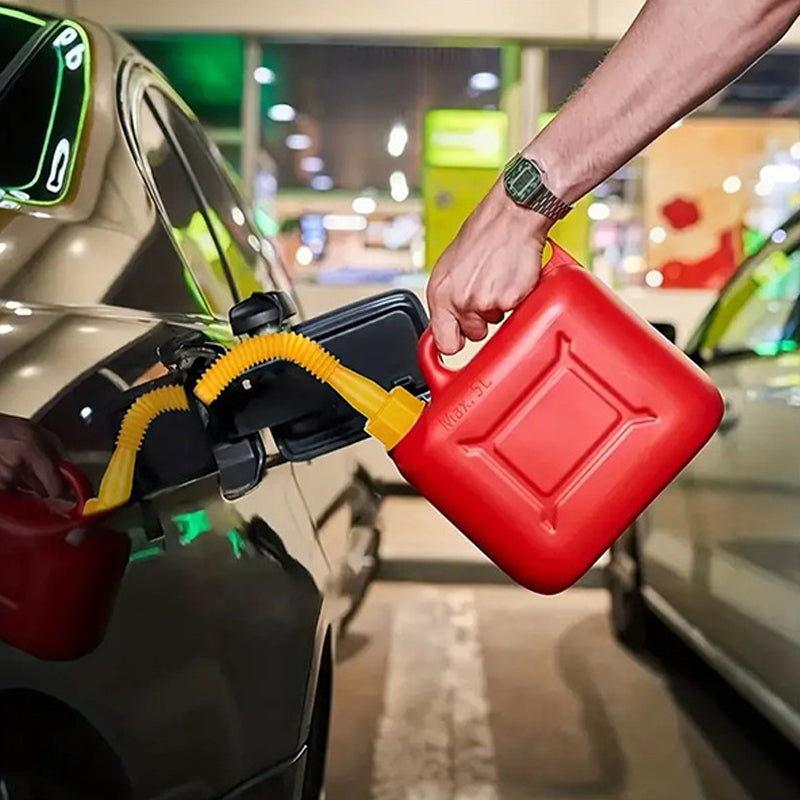 Gas can spout replacement kit, flexible nozzle and anti-spill for automotive and outdoor use.