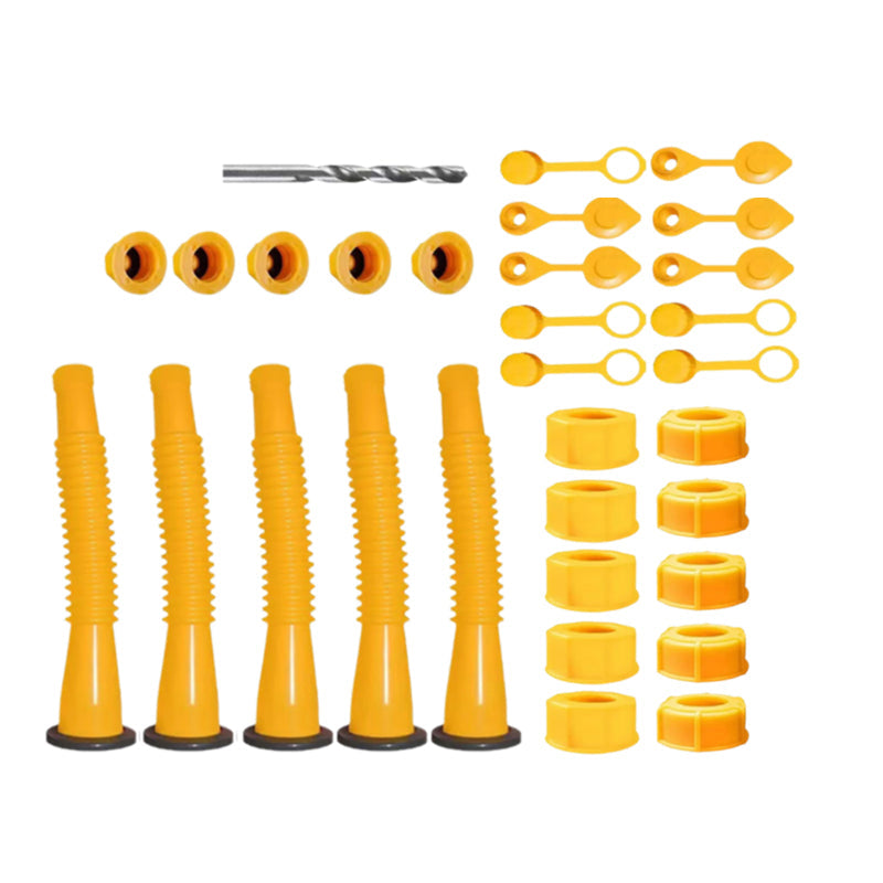 HDPE universal gas can spout with flexible nozzle, anti-spill feature, essential outdoor tool.