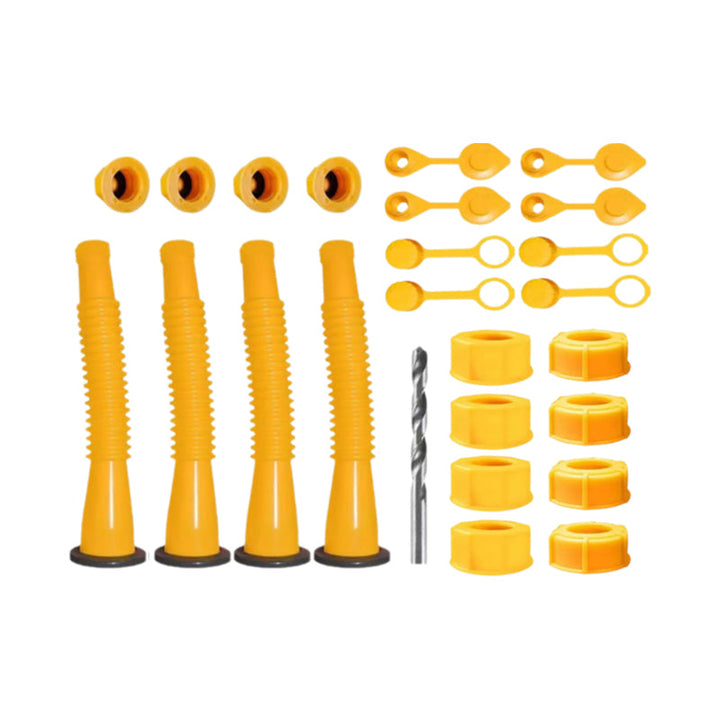Replacement gas can spout, flexible nozzle, anti-spill for safe and efficient automotive fueling.