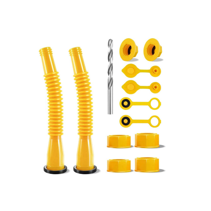 Flexible nozzle universal gas can spout, HDPE durable for replacements, ideal for automotive use.