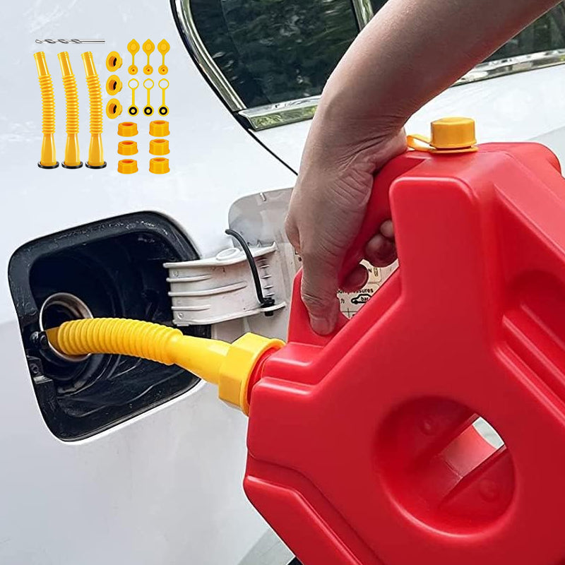 HDPE replacement gas can spout with anti-spill flexible nozzle for secure outdoor use.
