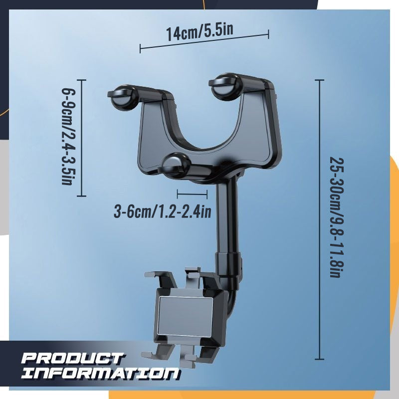 Car accessory: universal retractable phone holder, dashboard mounted for optimal viewing and smartphone stability.