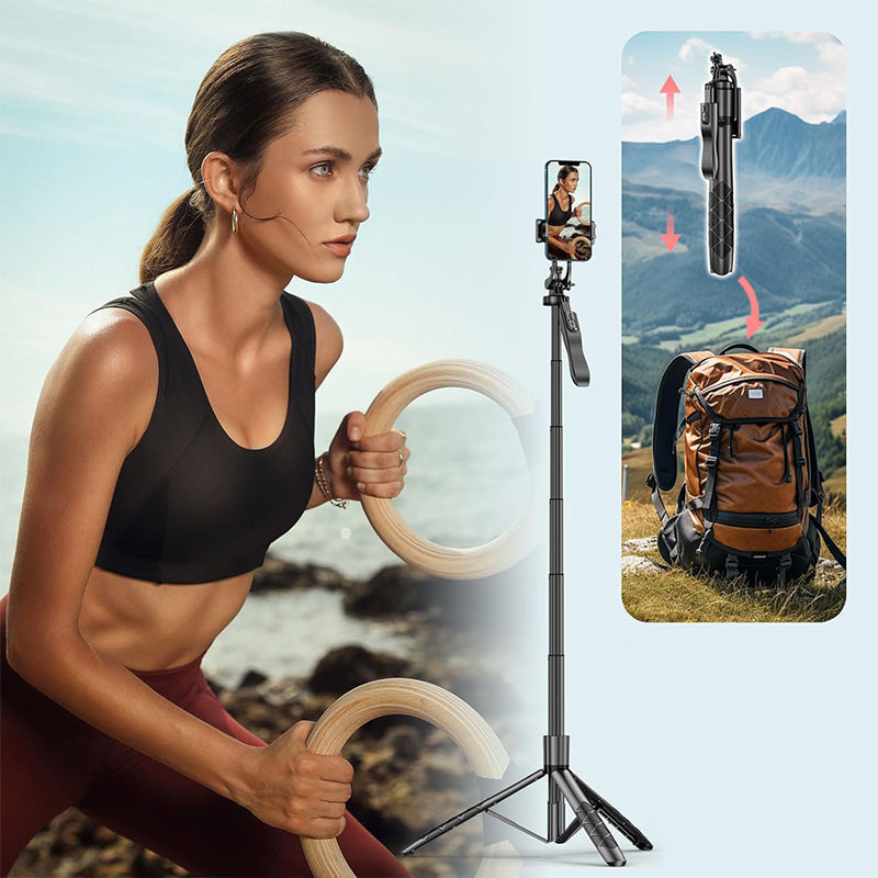Extendable phone tripod for stable video recording and time-lapse photography