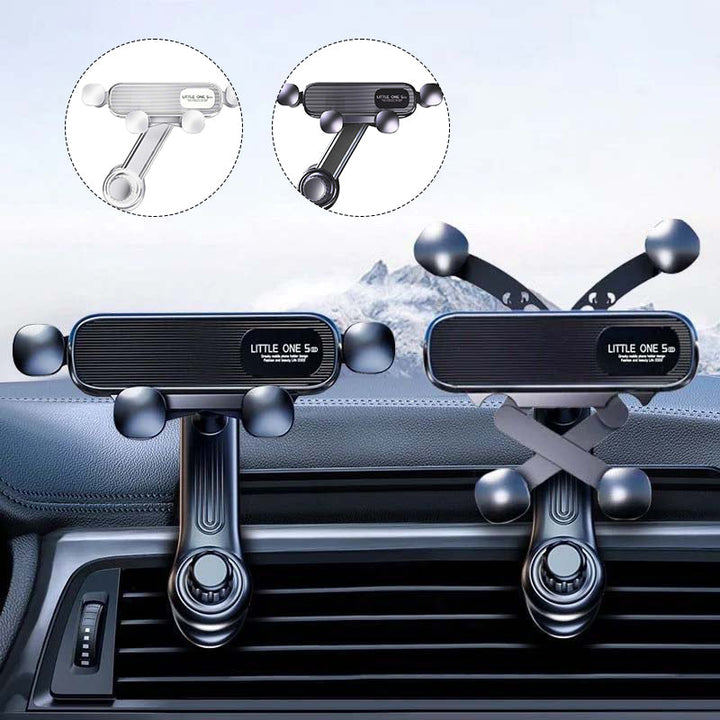 Universal car phone mount, demonstrating its suction cup base for strong, rotatable dashboard attachment