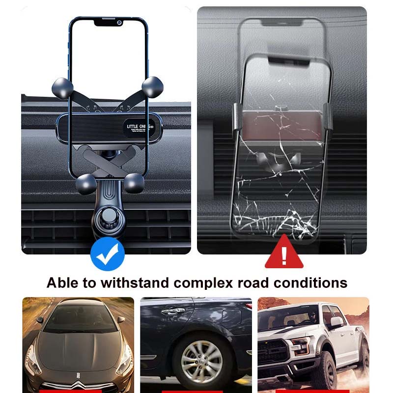 Black universal car phone mount, 360-degree rotatable for optimal viewing during vehicle navigation