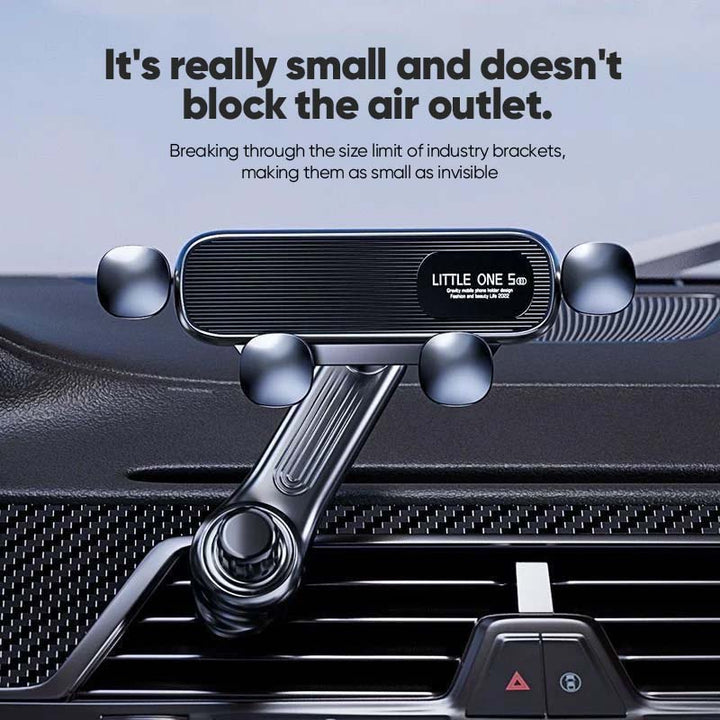 Close-up of a sturdy rotatable car phone holder, designed for secure attachment to a car dashboard
