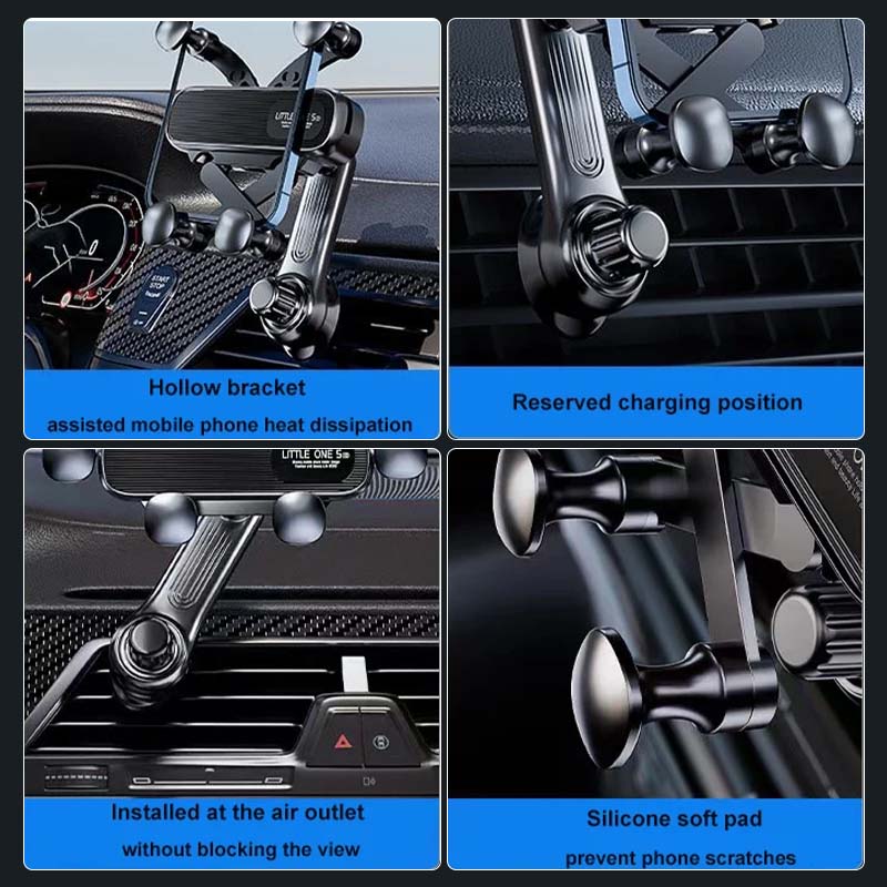 Adjustable universal car phone holder, perfect for hands-free calls and GPS, enhancing driving safety