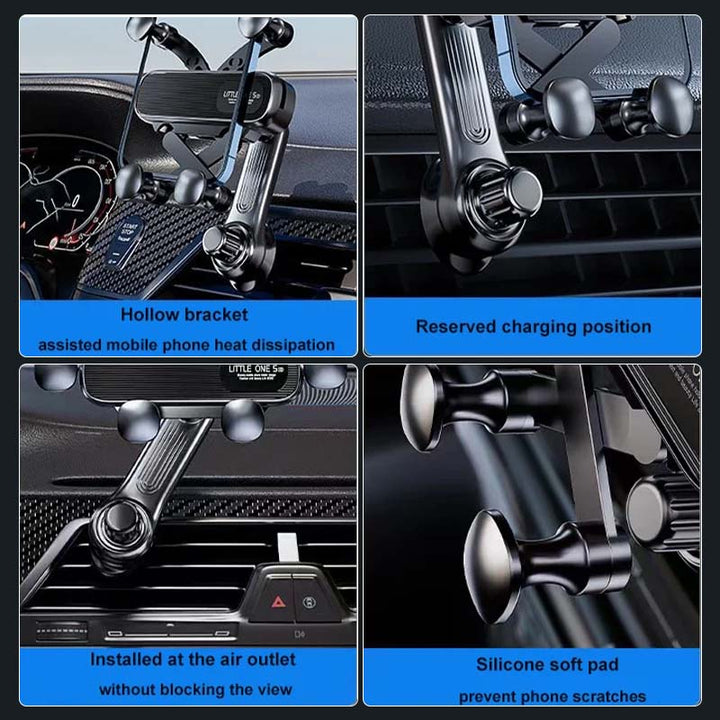 Adjustable universal car phone holder, perfect for hands-free calls and GPS, enhancing driving safety