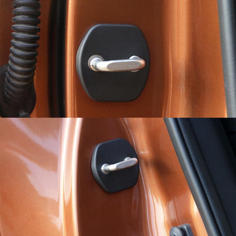 Universal silicone car door lock covers, black, car protection & rust prevention