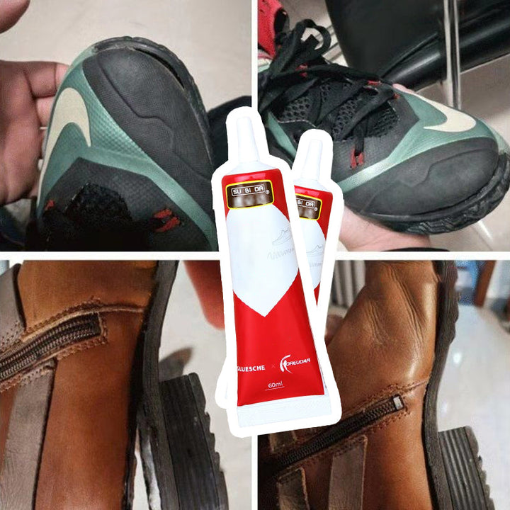 DIY shoe repair glue with precision applicator for strong, lasting bonds on all types of shoes