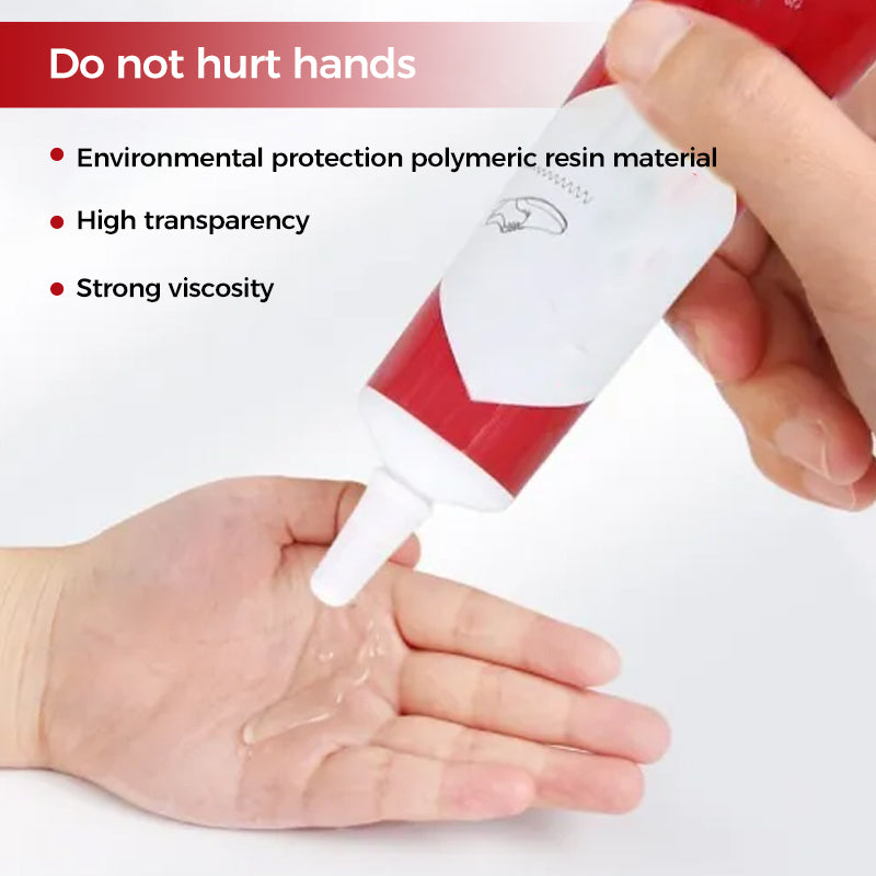 Clear shoe glue for invisible repairs, universal strong hold formula for sneakers and dress shoes