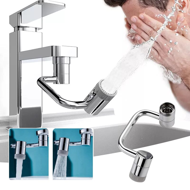 Comparing an old faucet aerator with a new universal swivel model, showcasing home improvement