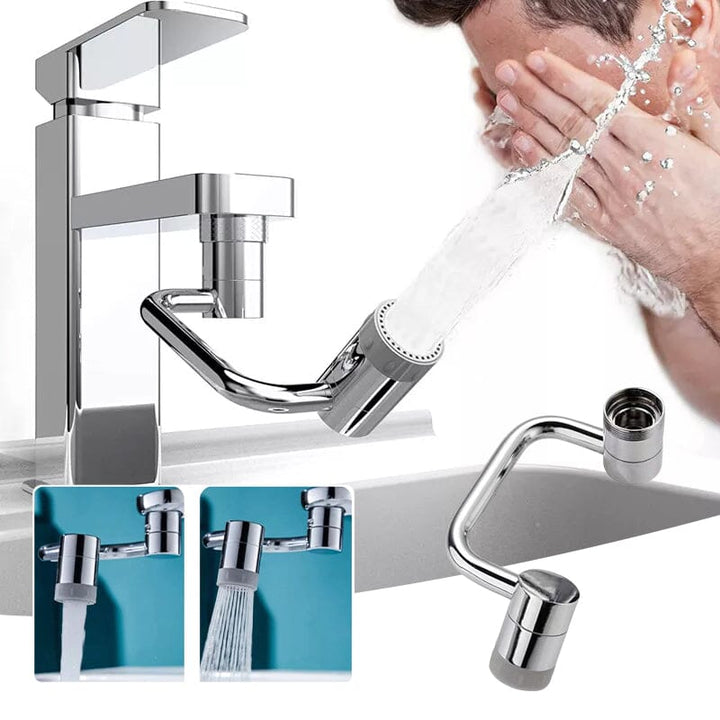 Comparing an old faucet aerator with a new universal swivel model, showcasing home improvement