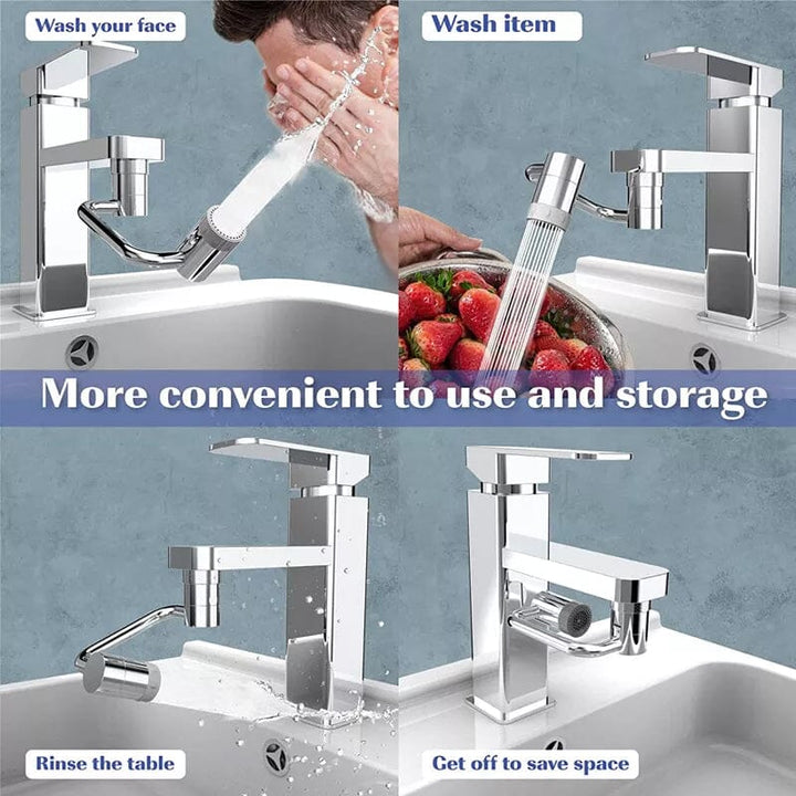 Kitchen faucet with a newly installed universal swivel aerator, enhancing water flow and flexibility