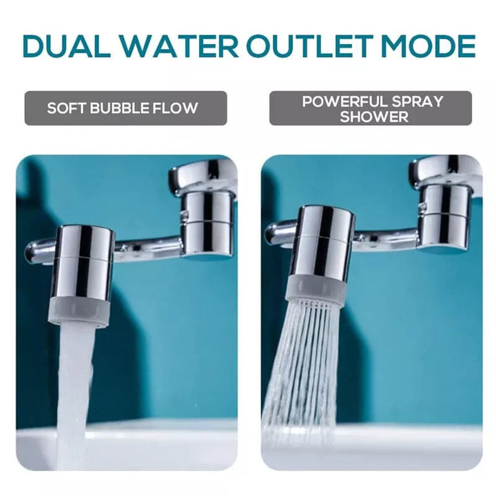 Detailed view of a universal swivel faucet aerator, highlighting its water-saving mesh filter