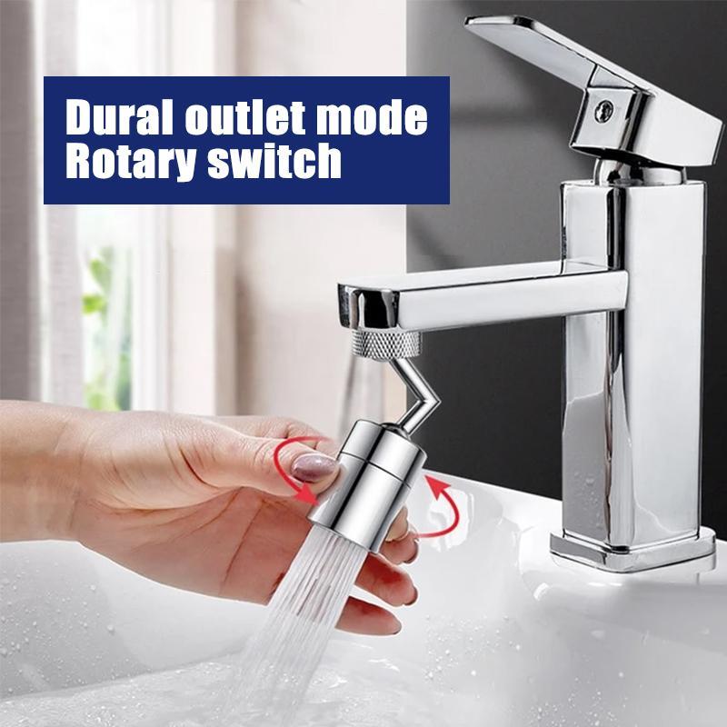 Chrome universal faucet extender with filter, enhances functionality for kitchen and bathroom