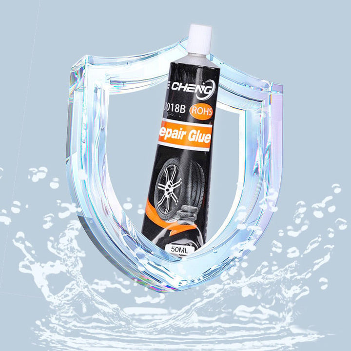 Universal tire repair kit featuring strong adhesive for quick, waterproof automotive, motorcycle, bicycle fixes