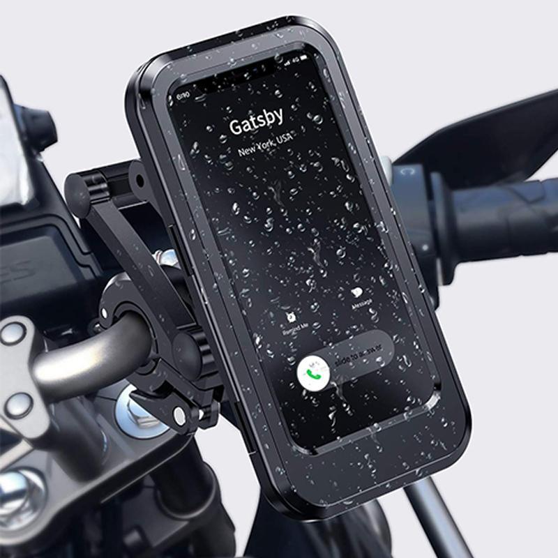 Waterproof phone holder for bicycle handlebars, fits most smartphones