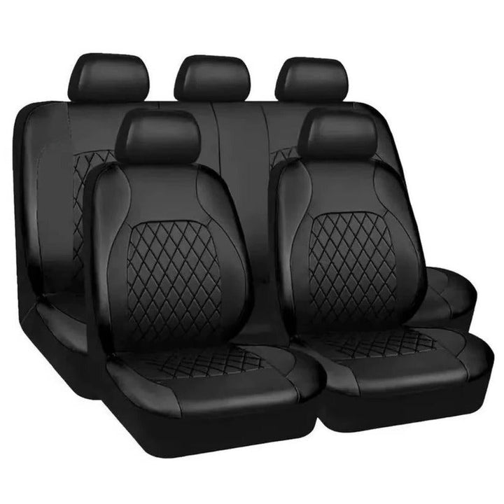 Protective waterproof car seat covers for 5 seats. Scratch-resistant PU leather for SUV & truck vehicle interior.