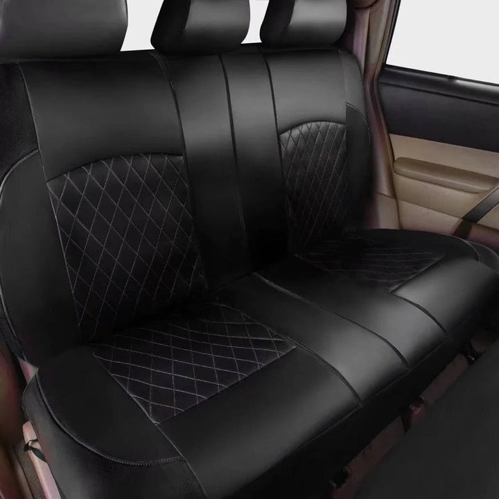 Premium waterproof car seat covers for 5 seats. Universal PU leather protects truck, SUV, and car interiors.