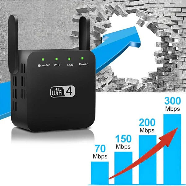 Tech gadget for universal WiFi: signal enhancer. Ensures high-speed, stable internet in any room.
