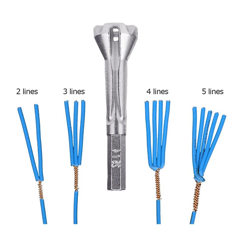 Electrician using universal wire twister for clean cable management, ergonomic handle, efficient wiring