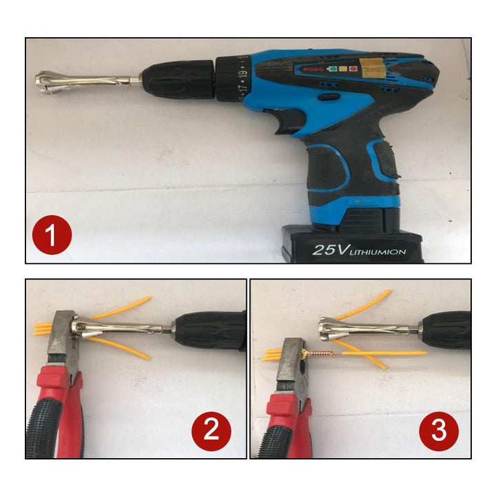 Universal wire twisting tool with various wire gauges, essential electrician's hand tool for safety