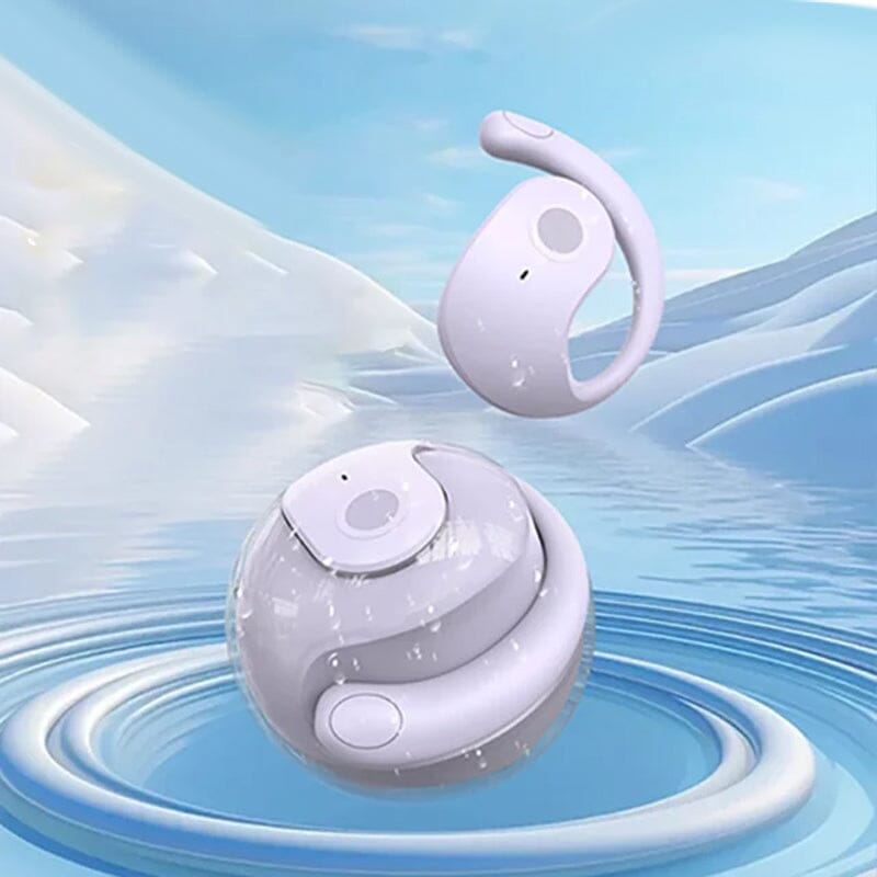 Side view of Universal wireless Bluetooth earbud, ergonomic design for comfort
