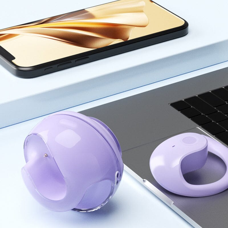 Universal wireless earbuds showcasing their small size, perfect for on-the-go music