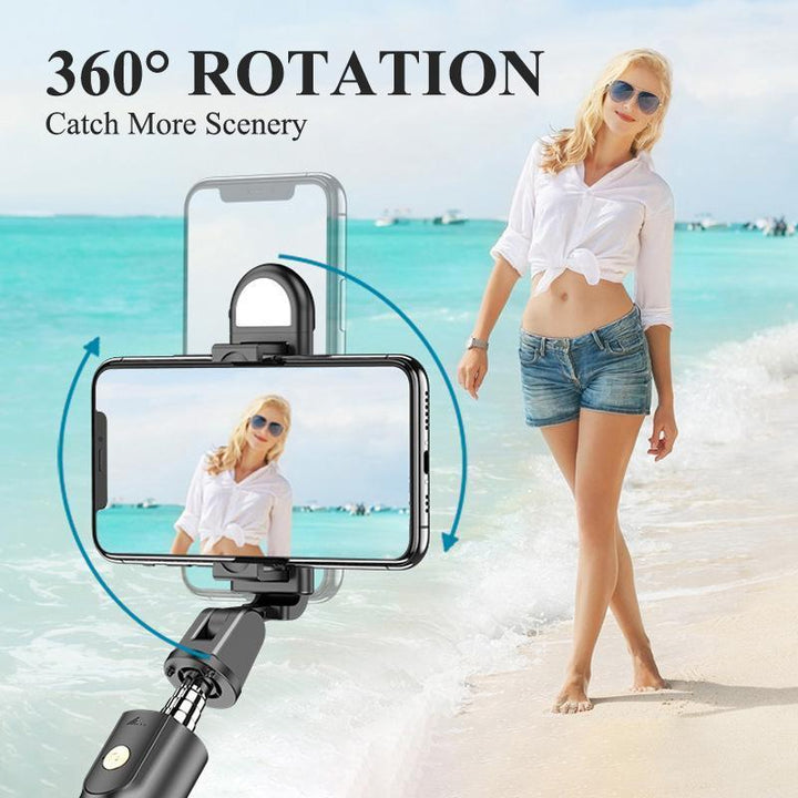 Universal wireless Bluetooth selfie stick tripod, black, with remote, for smartphones